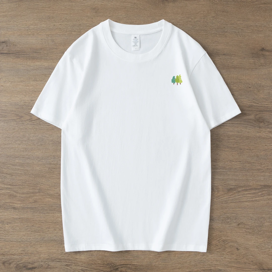 短袖-三棵小树-纯棉t恤男士打底圆领半袖夏季出游短袖国潮国潮