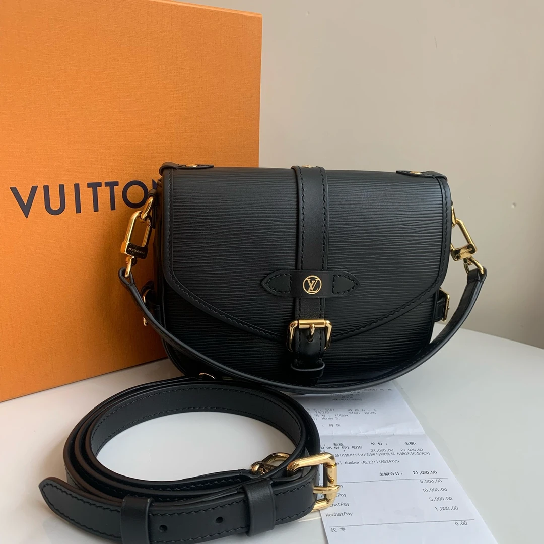 99新 LouisVuitton/路易威登 lv/路易威登黑色水波纹新款双子星