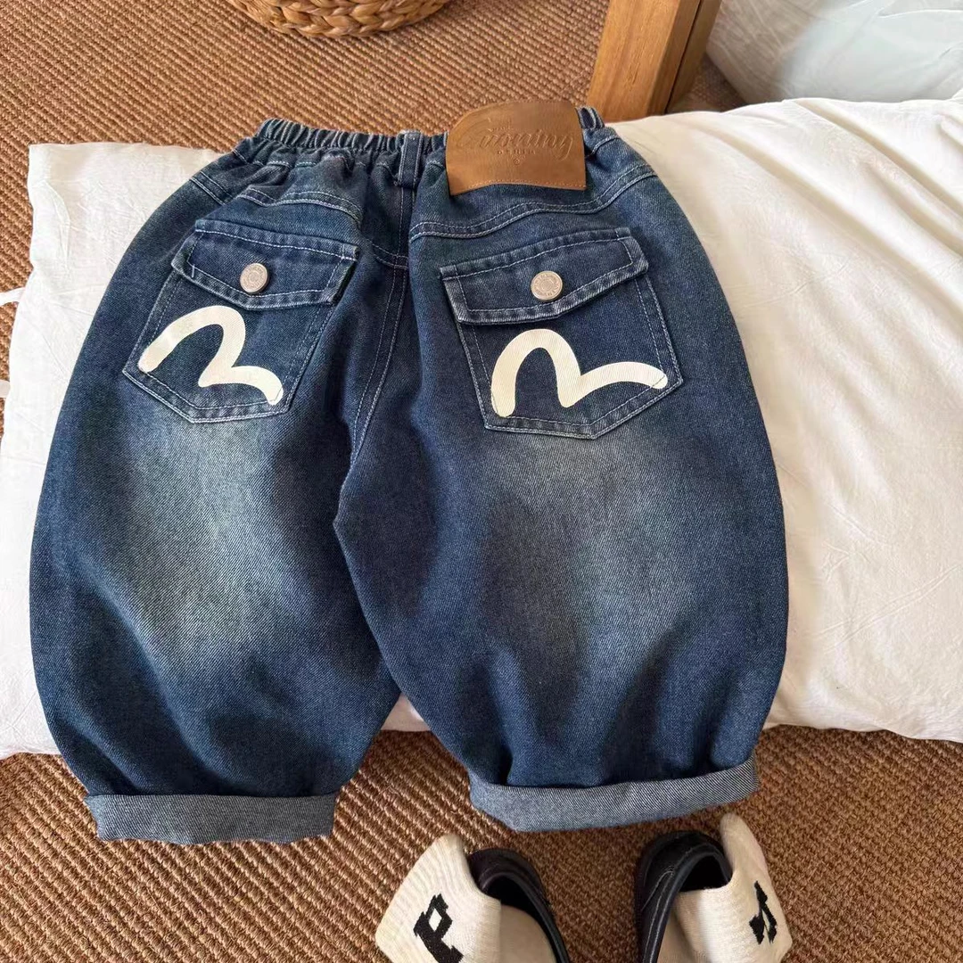 2025儿童长裤时尚秋季宝宝春季休闲高腰日系潮牌男童韩版牛仔裤