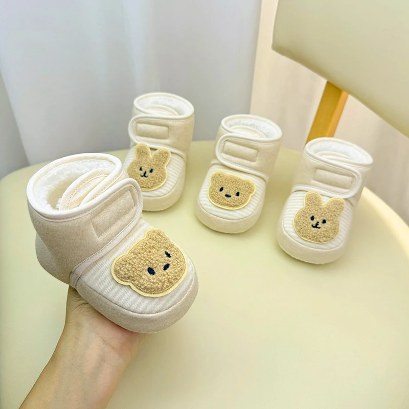 2025冬款0到1岁新生儿软底加绒婴幼儿3-12个月男女宝宝保暖步前鞋