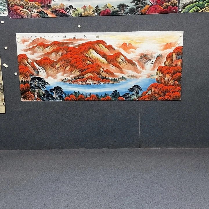 国画小八尺山水一副