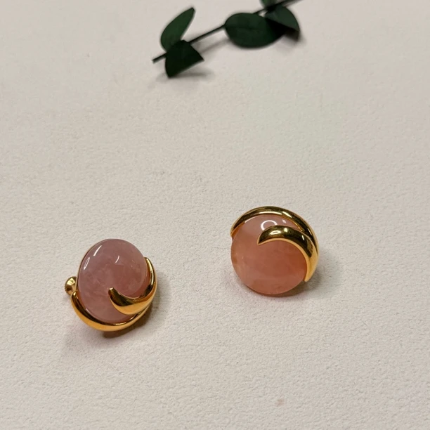 铜合金玻璃耳饰 【六六中古】孤品复古法式耳夹ap7051