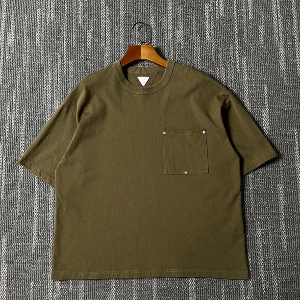 99新 BOTTEGA VENETA/葆蝶家 橄榄绿色圆领短袖/尺码L码/7723