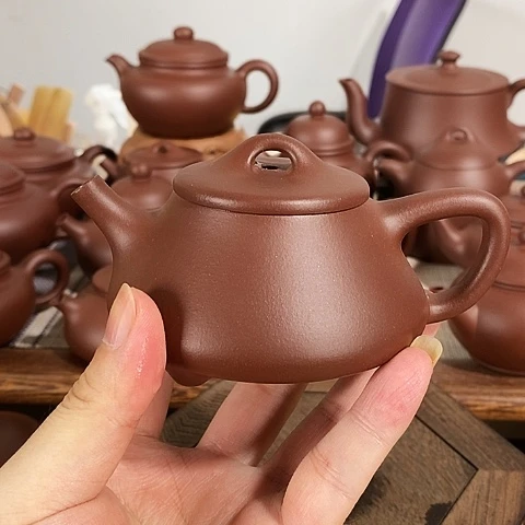 茶壶紫砂约150cc隐瓢原矿紫泥