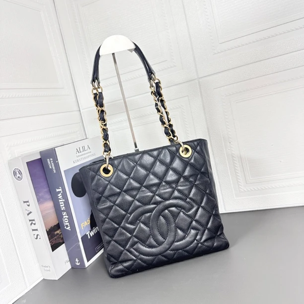 95新 Chanel/香奈儿 黑金鱼子酱PST单肩包