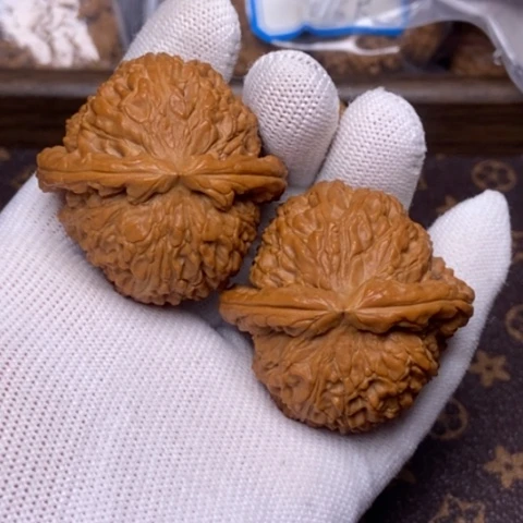 文玩核桃把件白狮子44全品