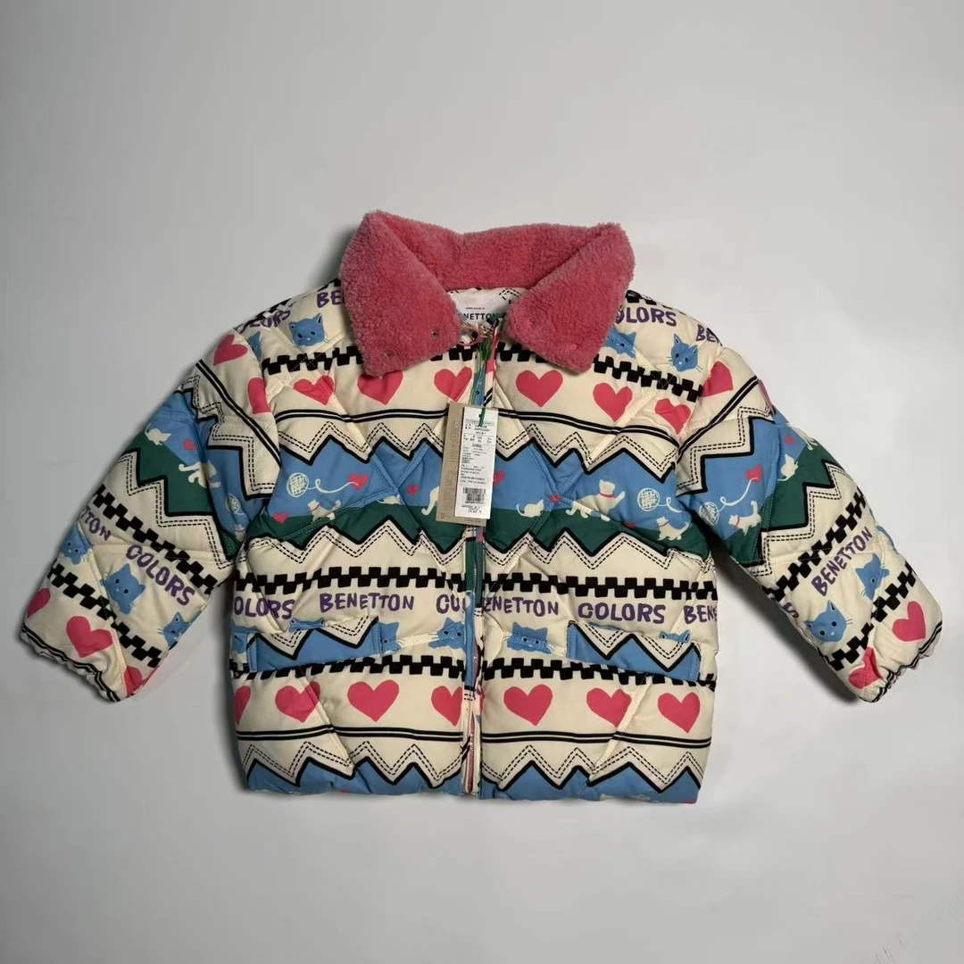 印花动物加厚冬季男女通用韩版棉袄厚款童装棉服时尚宝宝外套