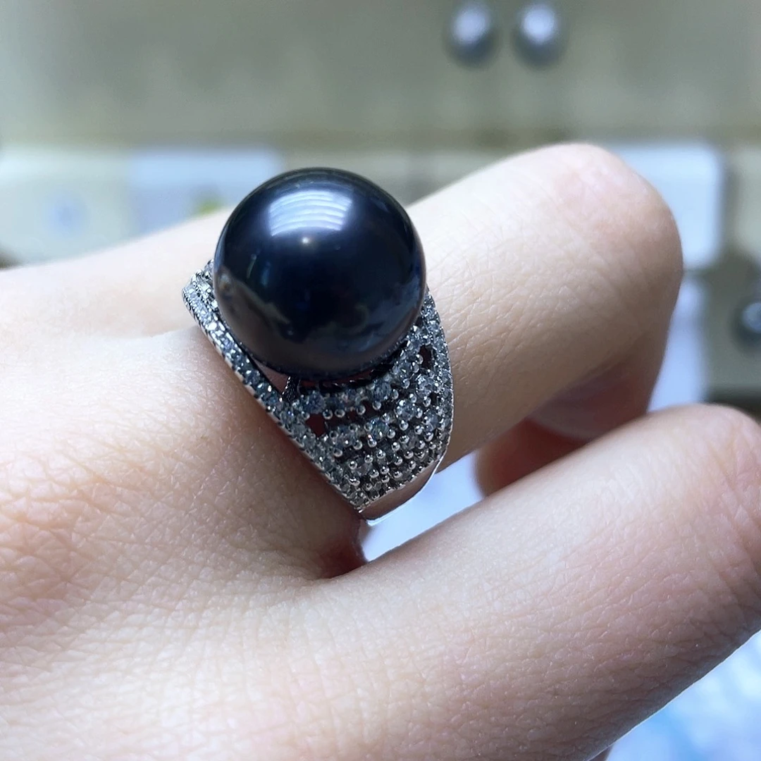 海水珍珠戒指银S925镶嵌