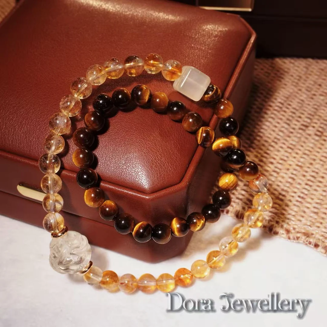 人间山茶 3809 黄塔晶双圈手链  多样性发其一