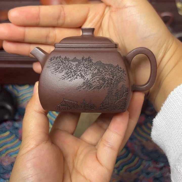 茶壶紫砂微瑕四方坦然