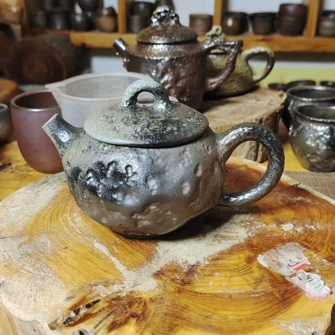 坭兴陶纯柴烧茶壶200C，微瑕