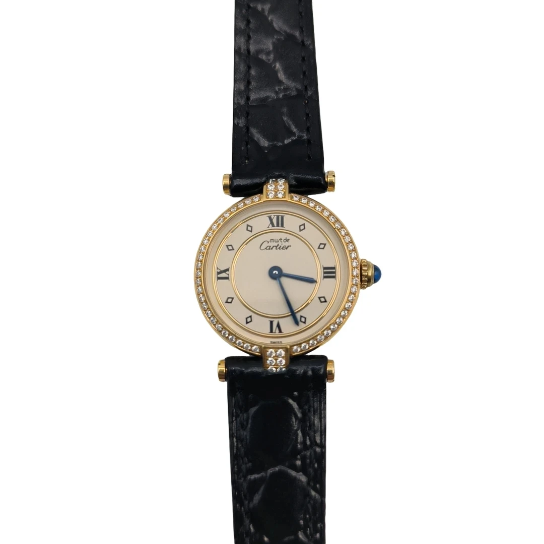 95新 Cartier/卡地亚 小旋风/女士石英腕表/24盘/带扣后/07008