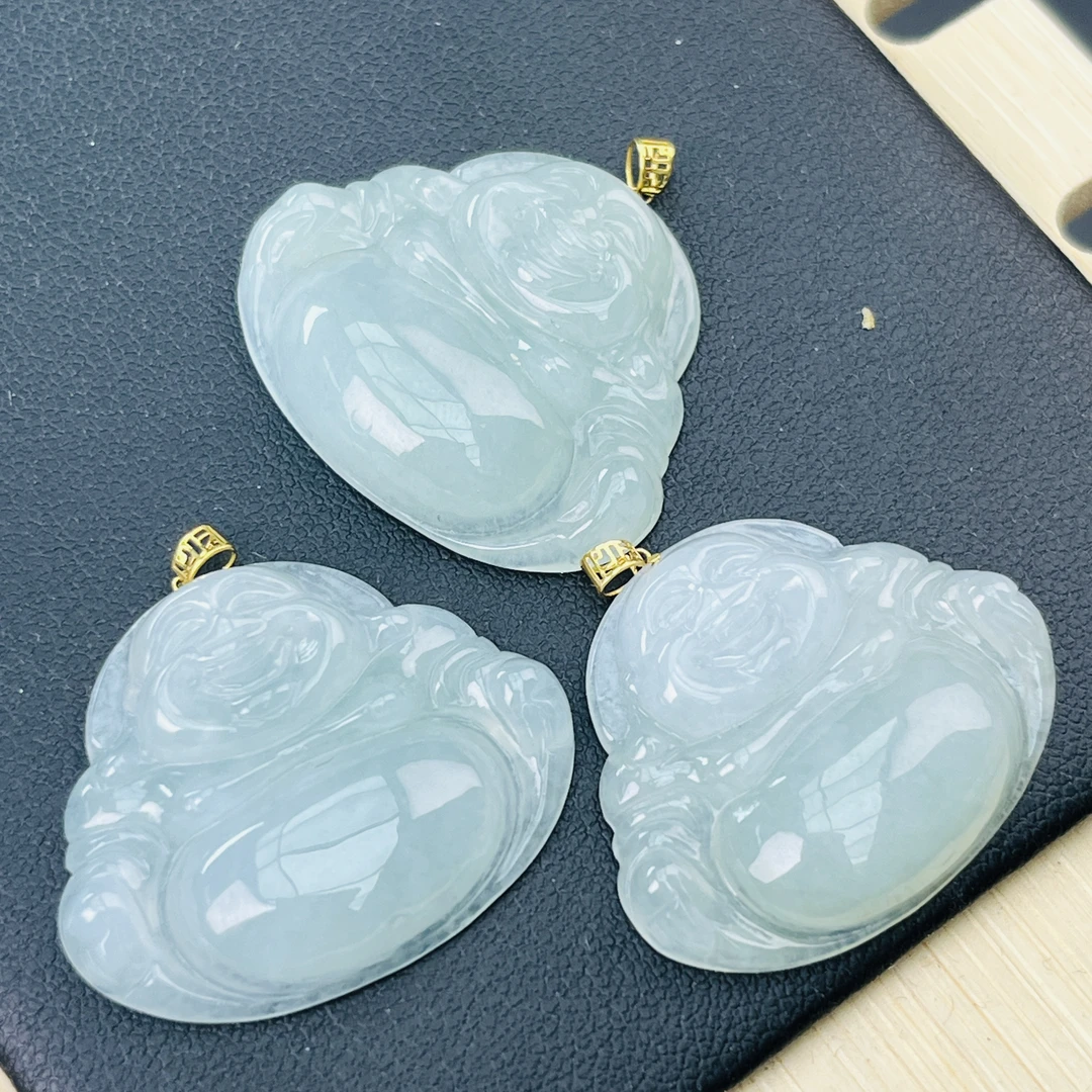 【刀客砍价王】天然A货翡翠18K金镶佛公多样性发一件赠皮绳&000227X