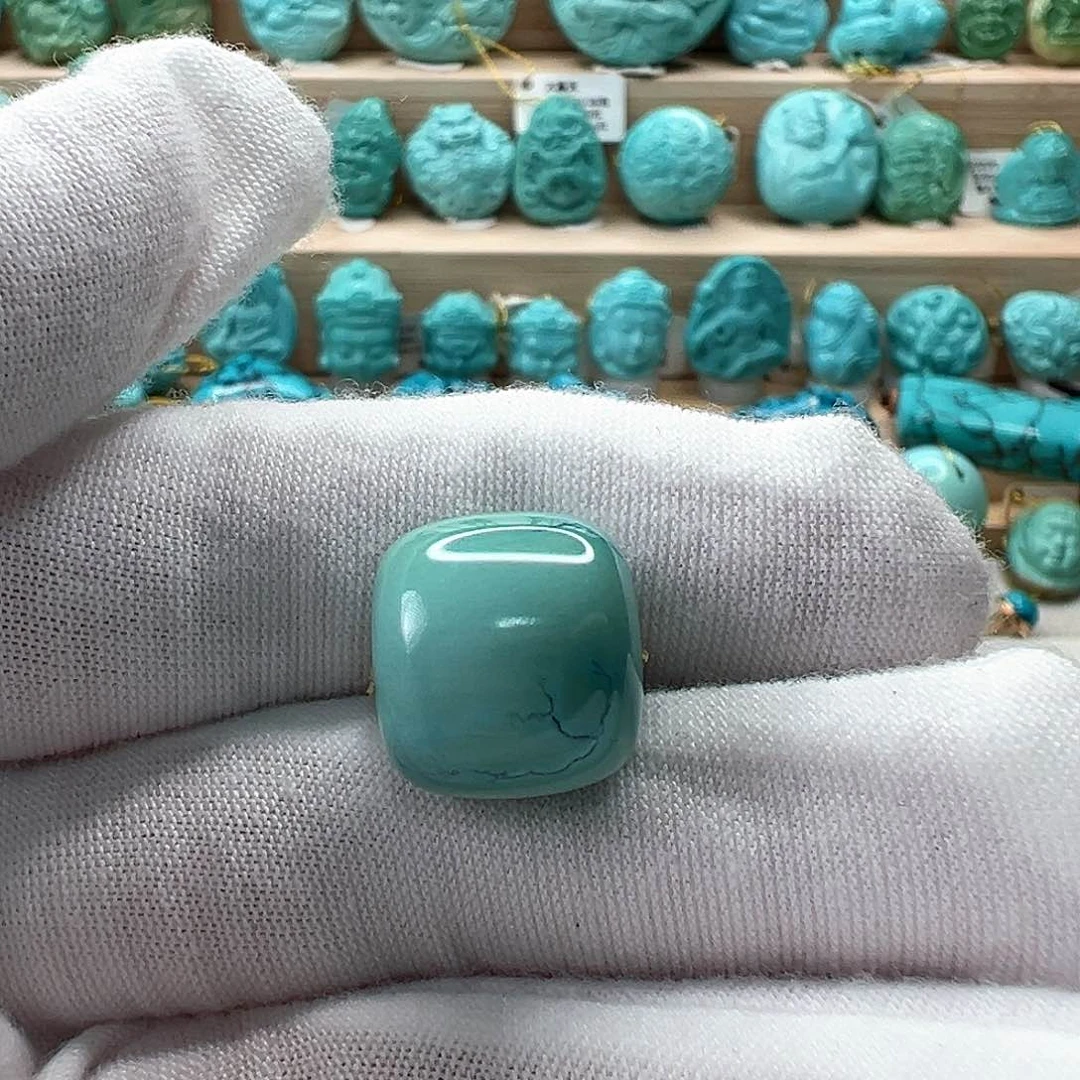 未镶嵌绿松石老型珠14.2mm