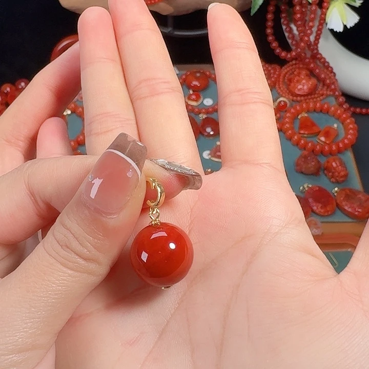 南红玛瑙银S925镶嵌15+