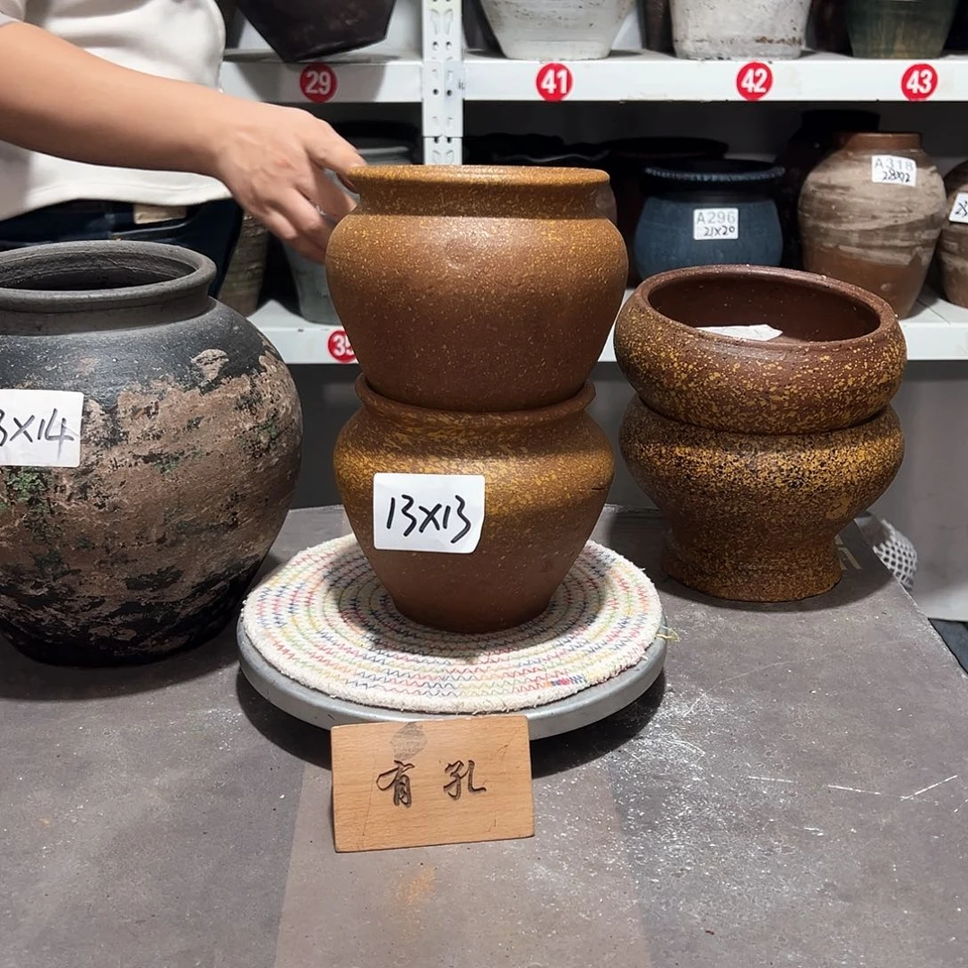 红陶18黄色有孔一对有孔