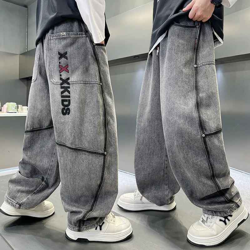 童装男童秋装裤子2025新款中大童男孩秋季牛仔裤青少年长裤春秋款