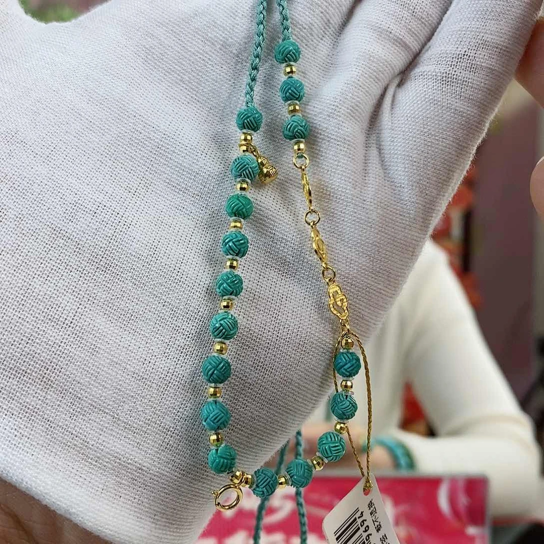 绿松石珠宝奇石18K金镶嵌