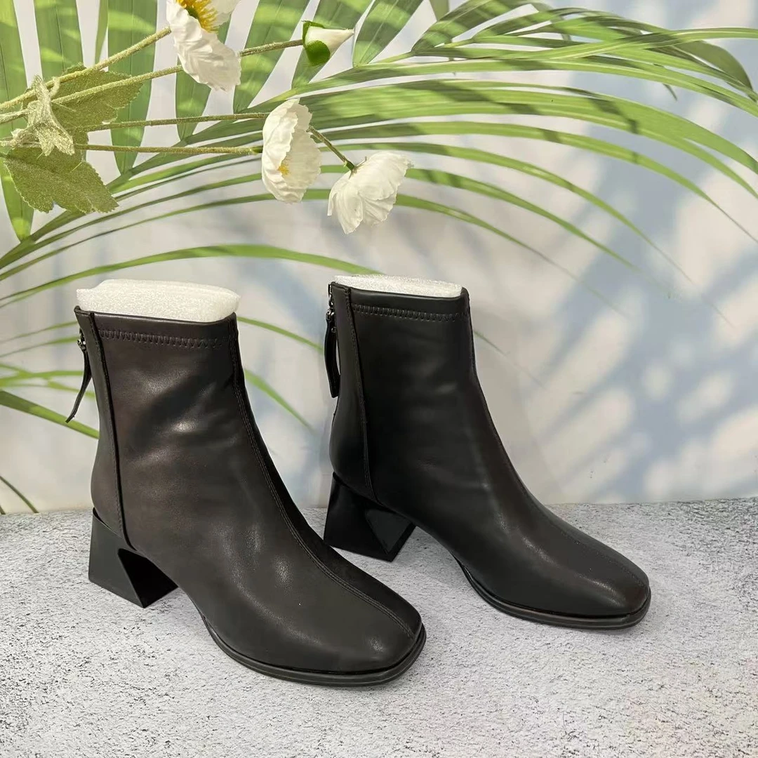 小强家女鞋 芽儿家百搭舒适女绒靴（Y306-23-2）（W31DYV2305901)