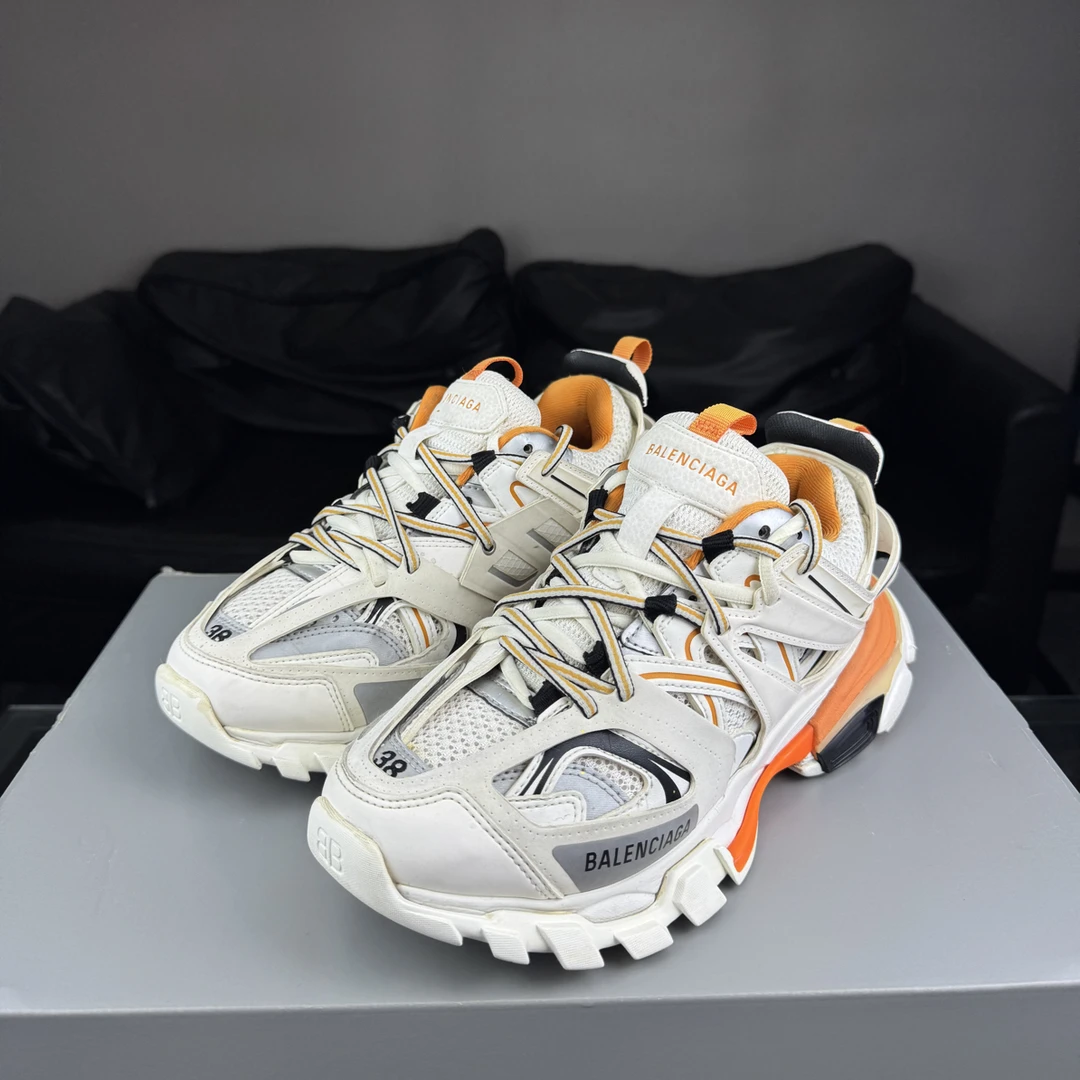95新 Balenciaga/巴黎世家 Track白橙老爹鞋38码原盒97新