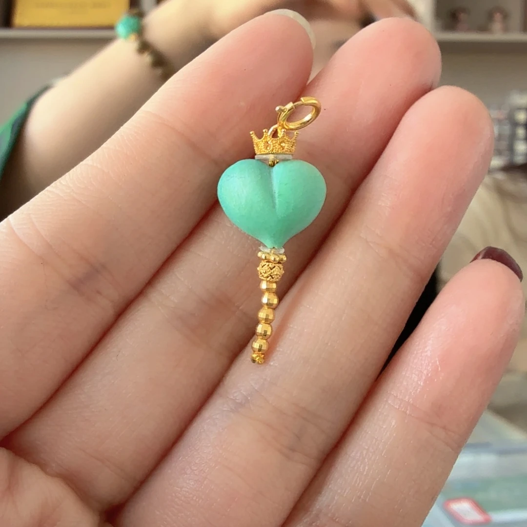 绿松石18K金镶嵌珠宝奇石