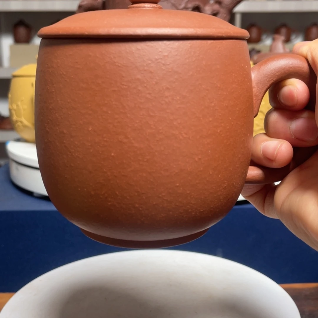 茶杯紫砂光素红降杯