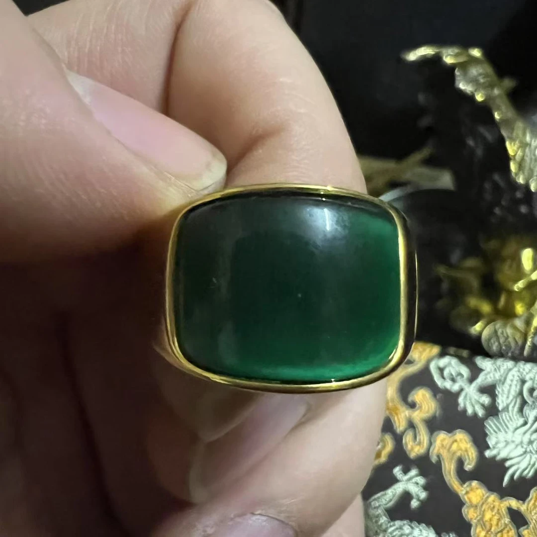链接商品jz001金色翡翠戒指