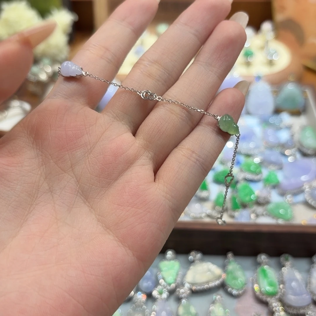 翡翠银S925镶嵌手链