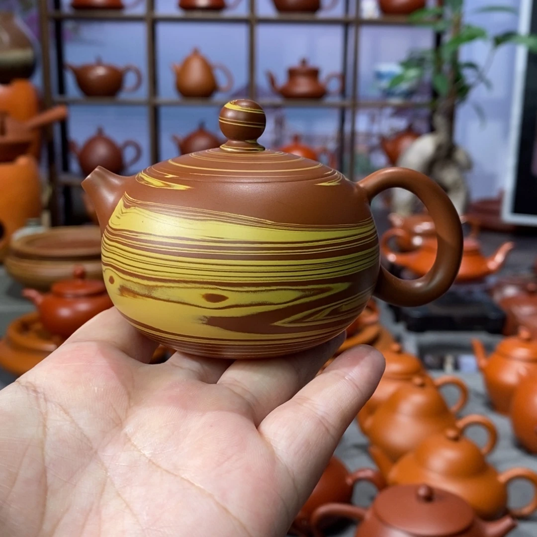 朱泥茶壶吴翰石矿绞泥西施壶110c