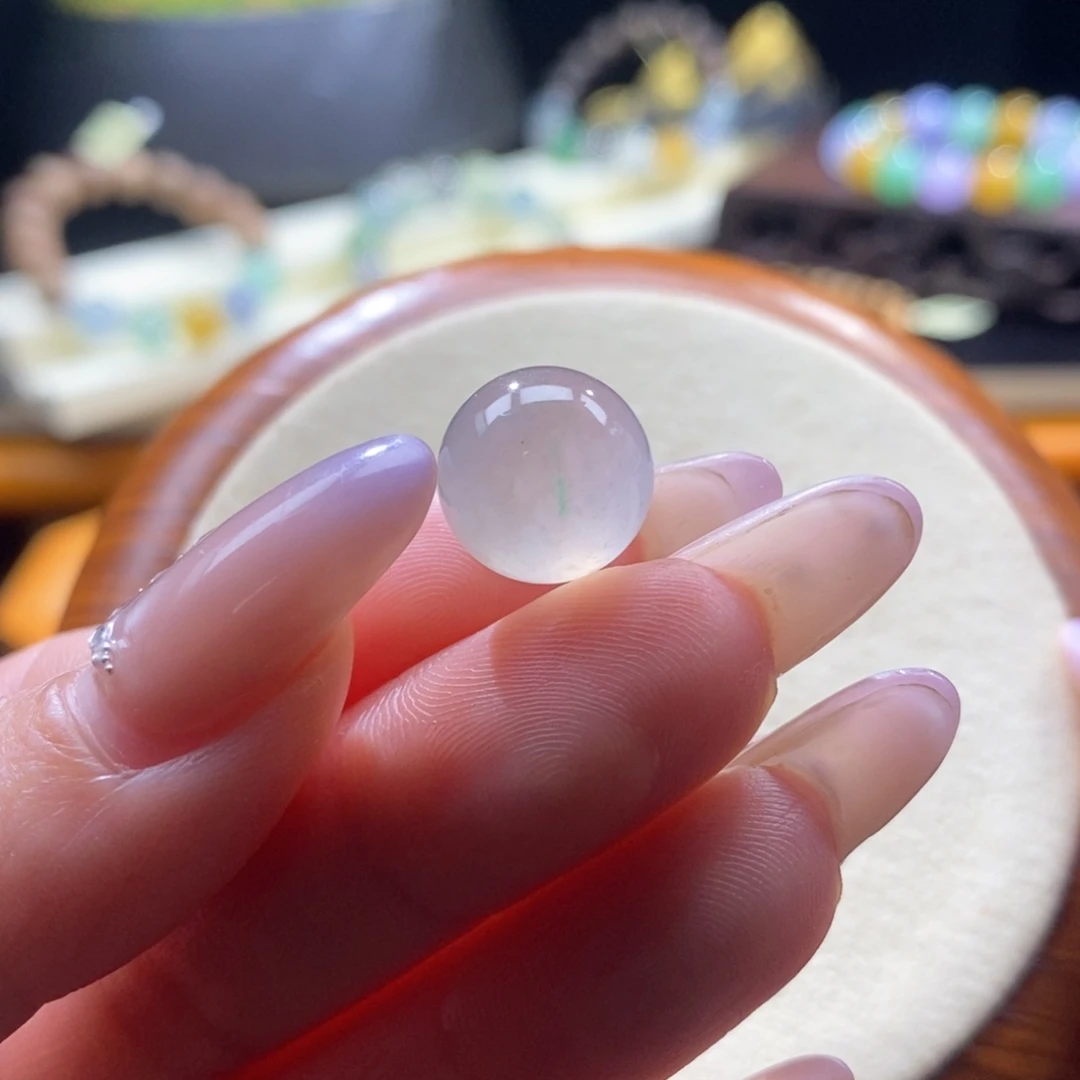 翡翠未镶嵌颈饰翡翠高冰茶飘绿珠