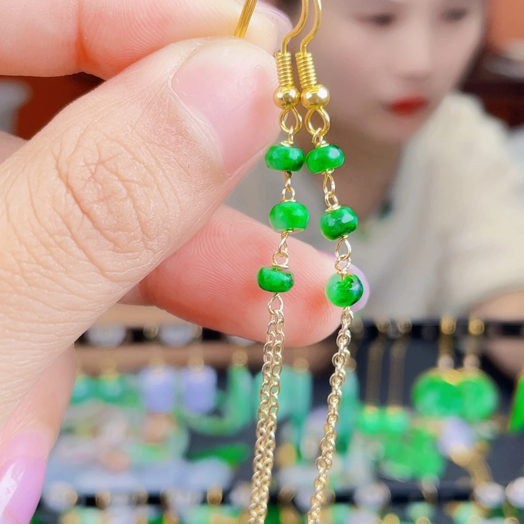 翡翠未镶嵌耳饰饰品