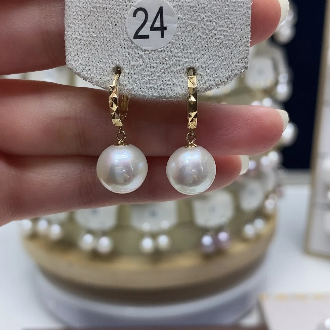 淡水珍珠耳饰银S925镶嵌