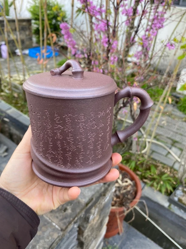 黄龙山底槽清竹节纯手工盖杯半手工制作420cc主人杯泡茶杯茶具