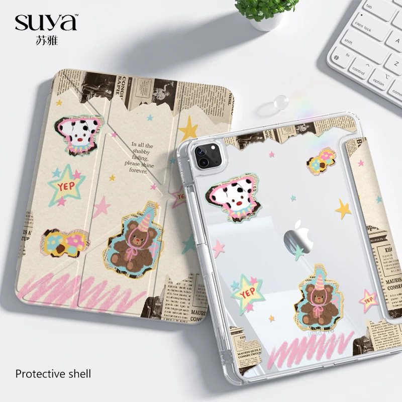 苏雅【适用苹果】创意小熊ipad11寸保护壳air7平板套6pro10代9mini