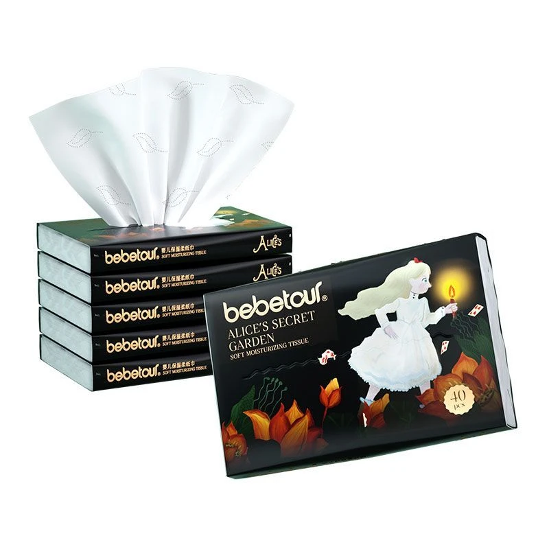 Bebetour爱丽丝柔纸巾婴儿保湿纸巾亲肤乳霜巾宝宝云柔巾40抽