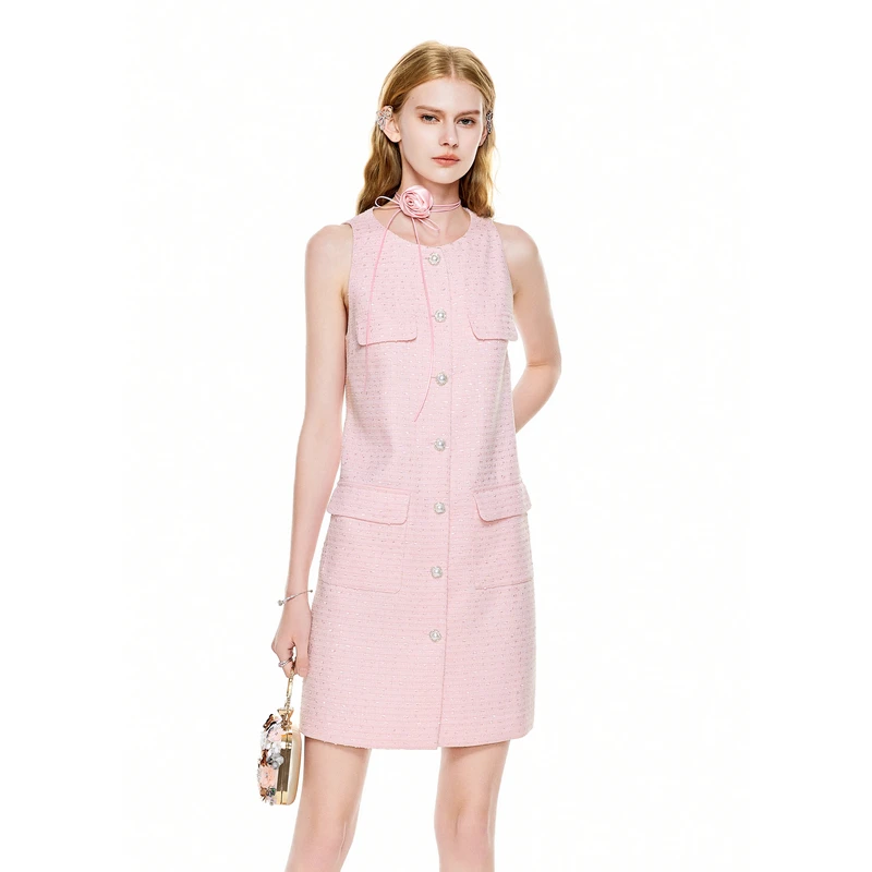 MISSCOCOON夏肌理感小香风背心连衣裙0208