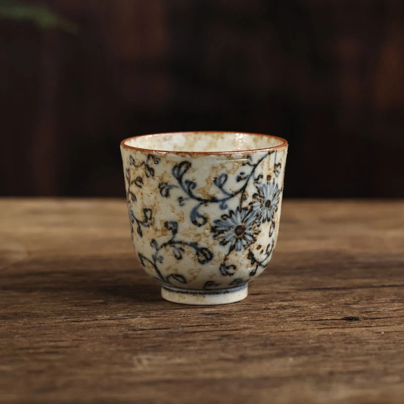 【青青专属】焦糖-熹谷言物-野菊纹小品杯-30CC（熹谷0040）