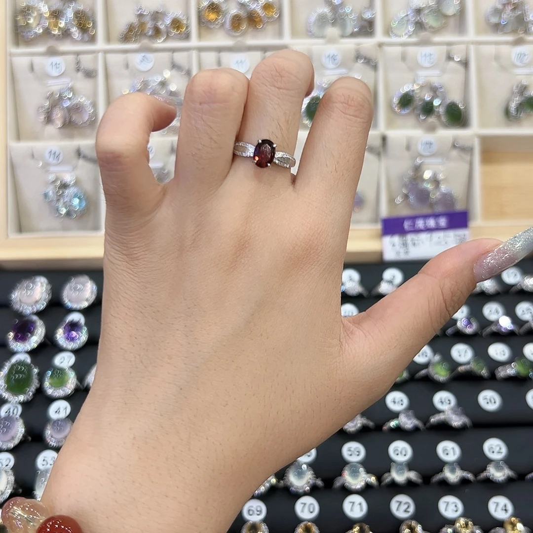 戒指水晶银S925镶嵌