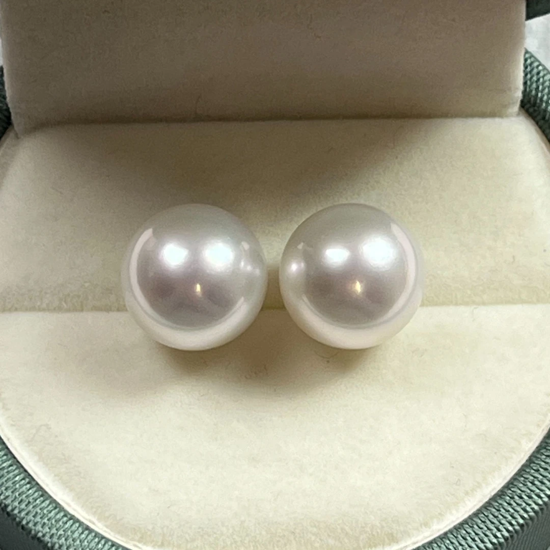 【母亲节特惠】海水珍珠澳白珍珠耳钉18k金极强光气质经典简约百搭