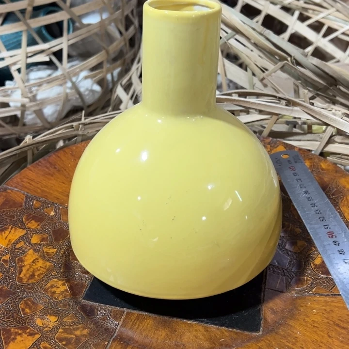 陶瓷花瓶摆件微瑕捡漏出高25口5公分