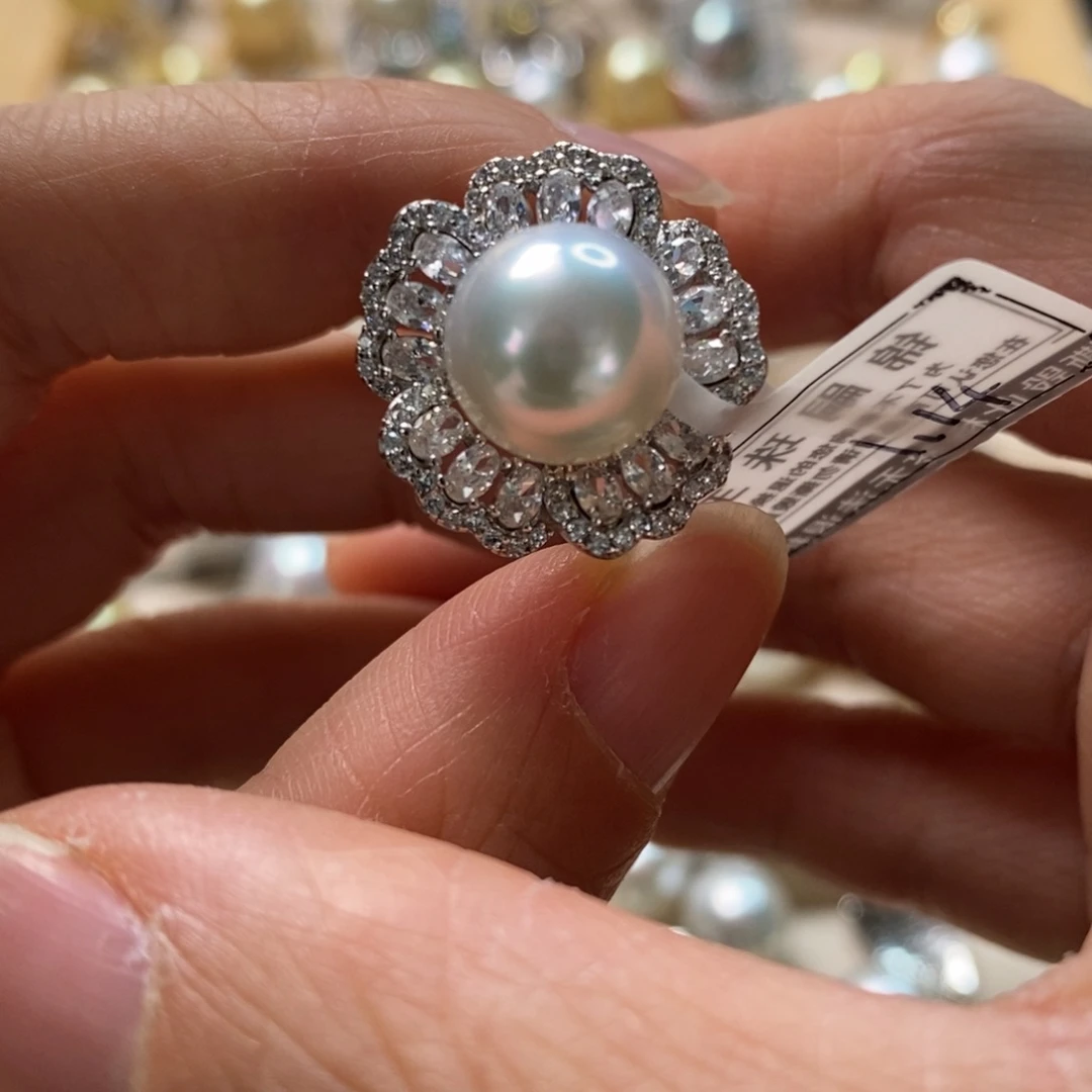 海水珍珠戒指银S925镶嵌