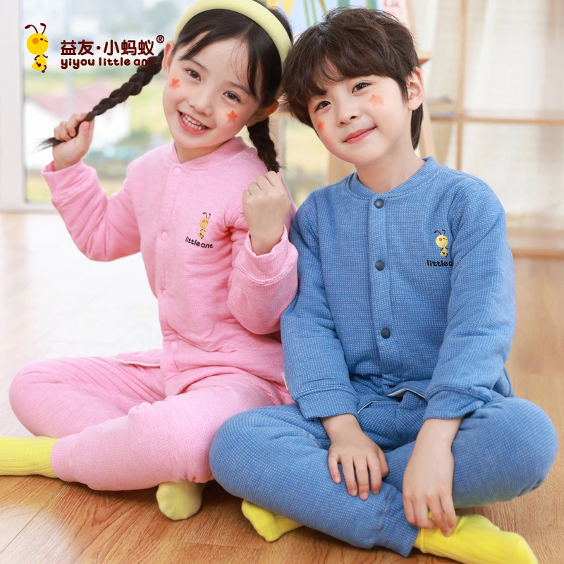 益友小蚂蚁校服内胆神器保暖套装男女童家居服儿童睡衣棉袄棉裤冬