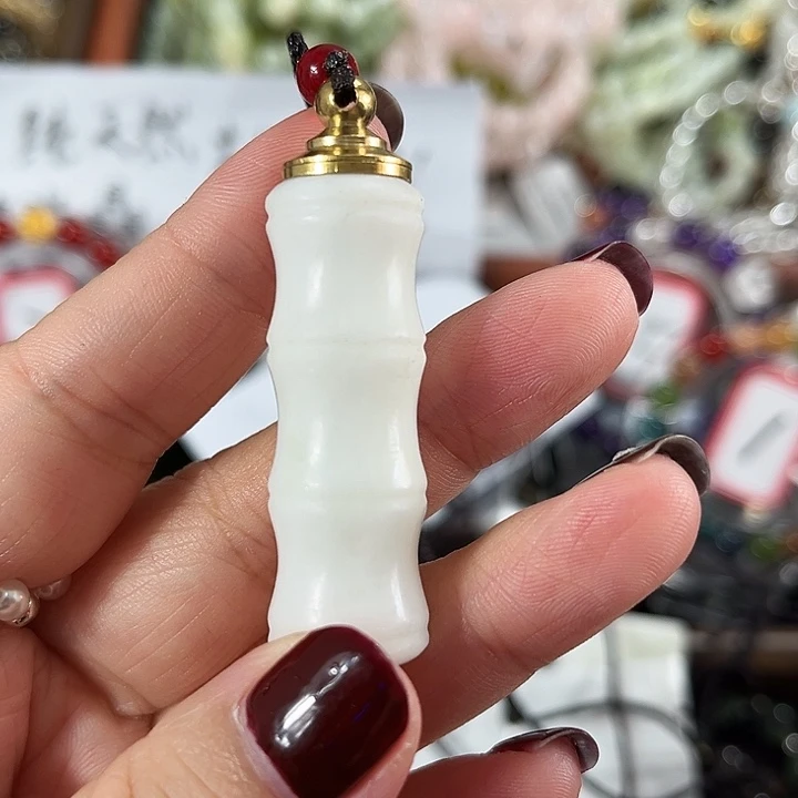 水晶合金手链白玉竹节