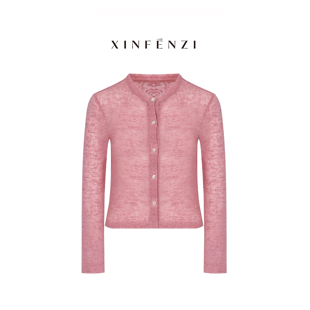 【夏日海滨】XINFENZI 麻感小香风气质针织空调薄罩衫 SS36035