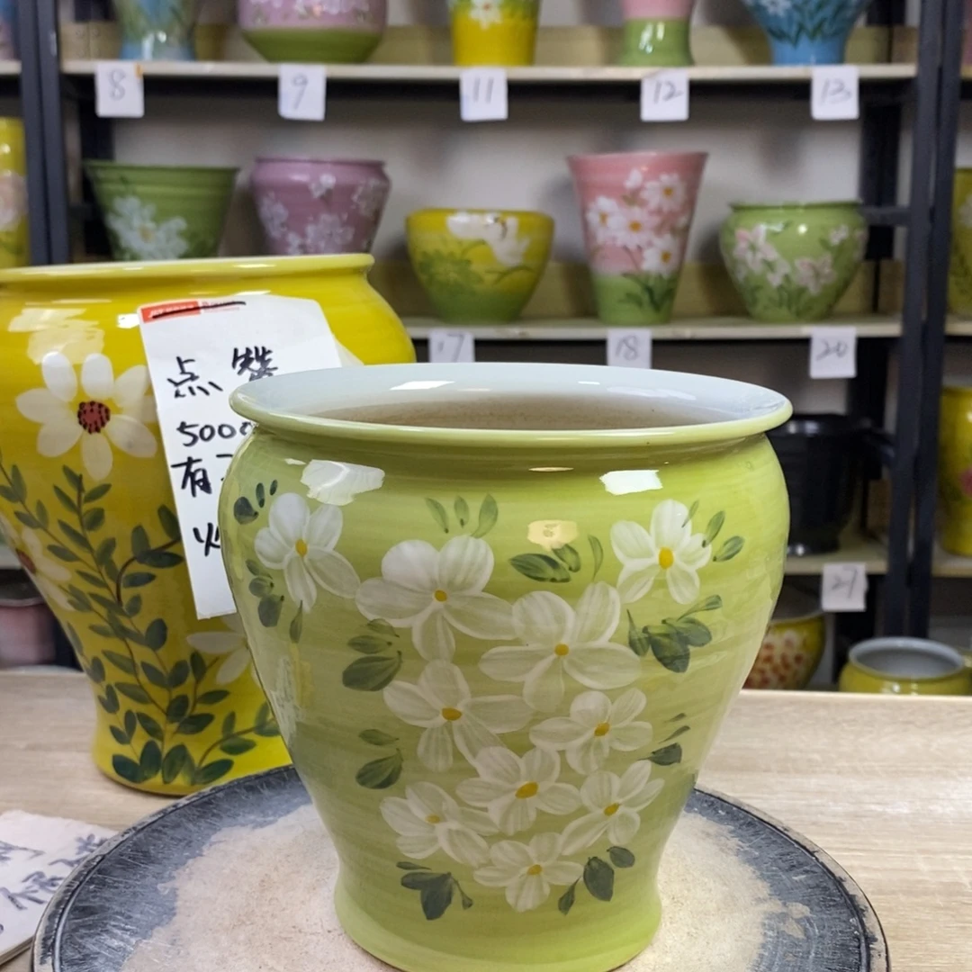 景德镇手工手绘陶瓷花盆