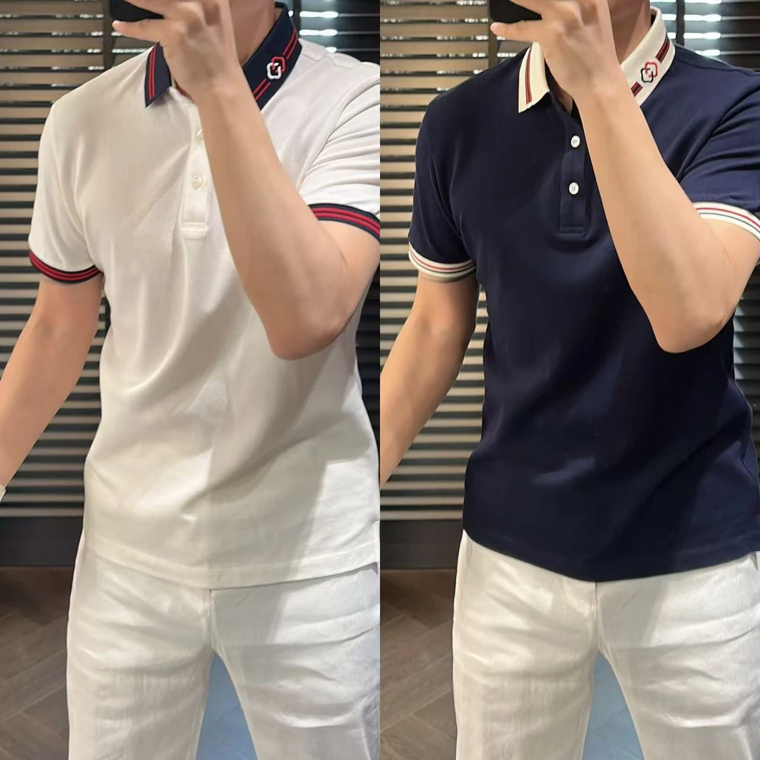 東•Dongzi 轻奢丨 春季新品丨 撞色时尚潮牌男士polo衫41087