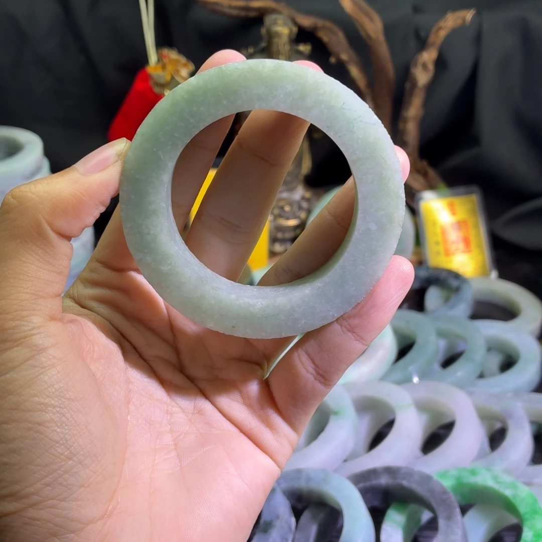 定制翡翠未镶嵌天然翡翠A货毛胚手镯定制