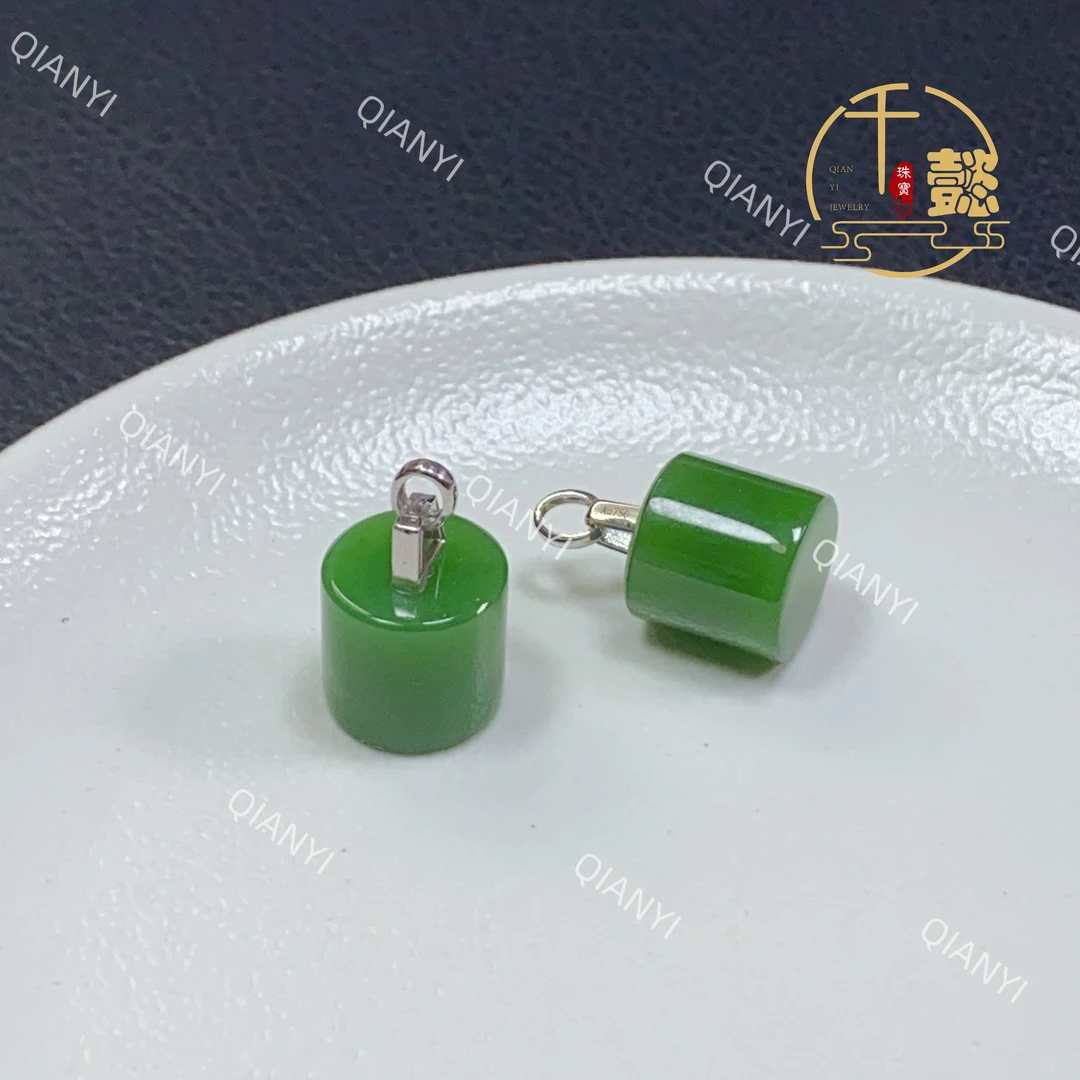 18k金和田玉碧玉吊坠-收藏-多样性发货一件