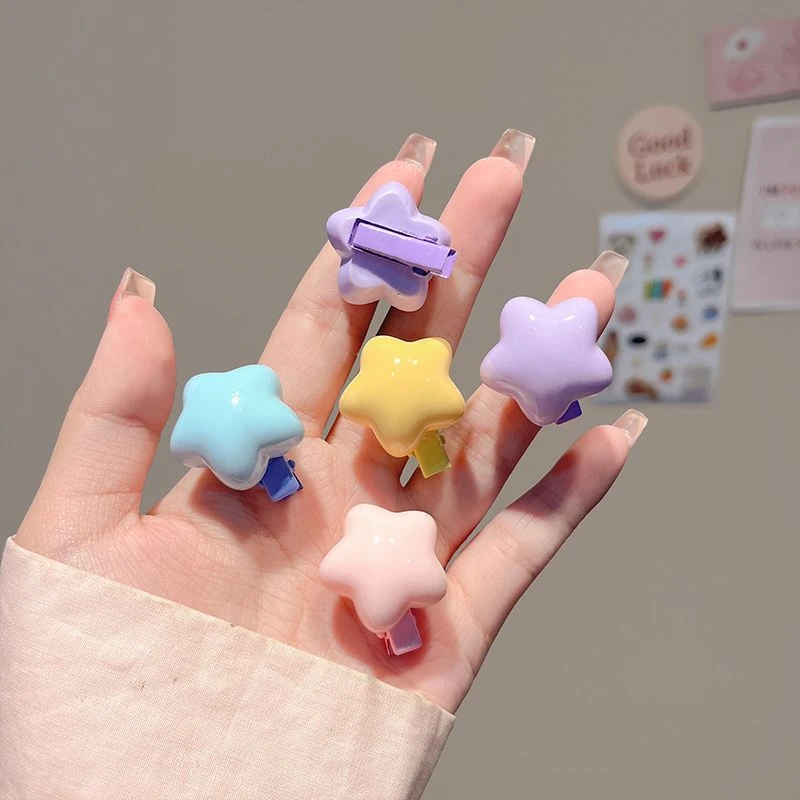 多巴胺少女星星发夹碎发鸭嘴夹可爱发卡儿童前额刘海夹子头饰夏季
