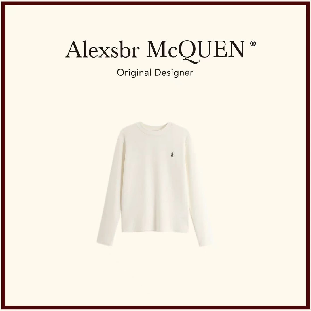 YDD•「马」长袖秋衣男女休闲透气时尚百搭圆领印花T恤 小马